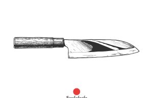 What Is A Bunka Knife Used For? Bunka bocho knife on white background